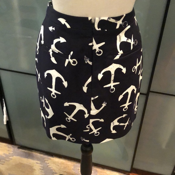 NWOT J. Crew anchor nautical print navy skirt sz 6 - Picture 3 of 5